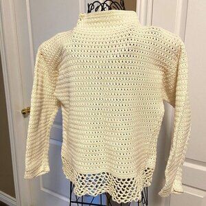Beautiful Custom Crochet Cotton Sweater Sz M/L EUC